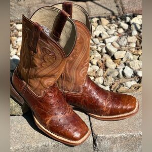 Durango Full Quill Ostrich Boots, Size 9.5M